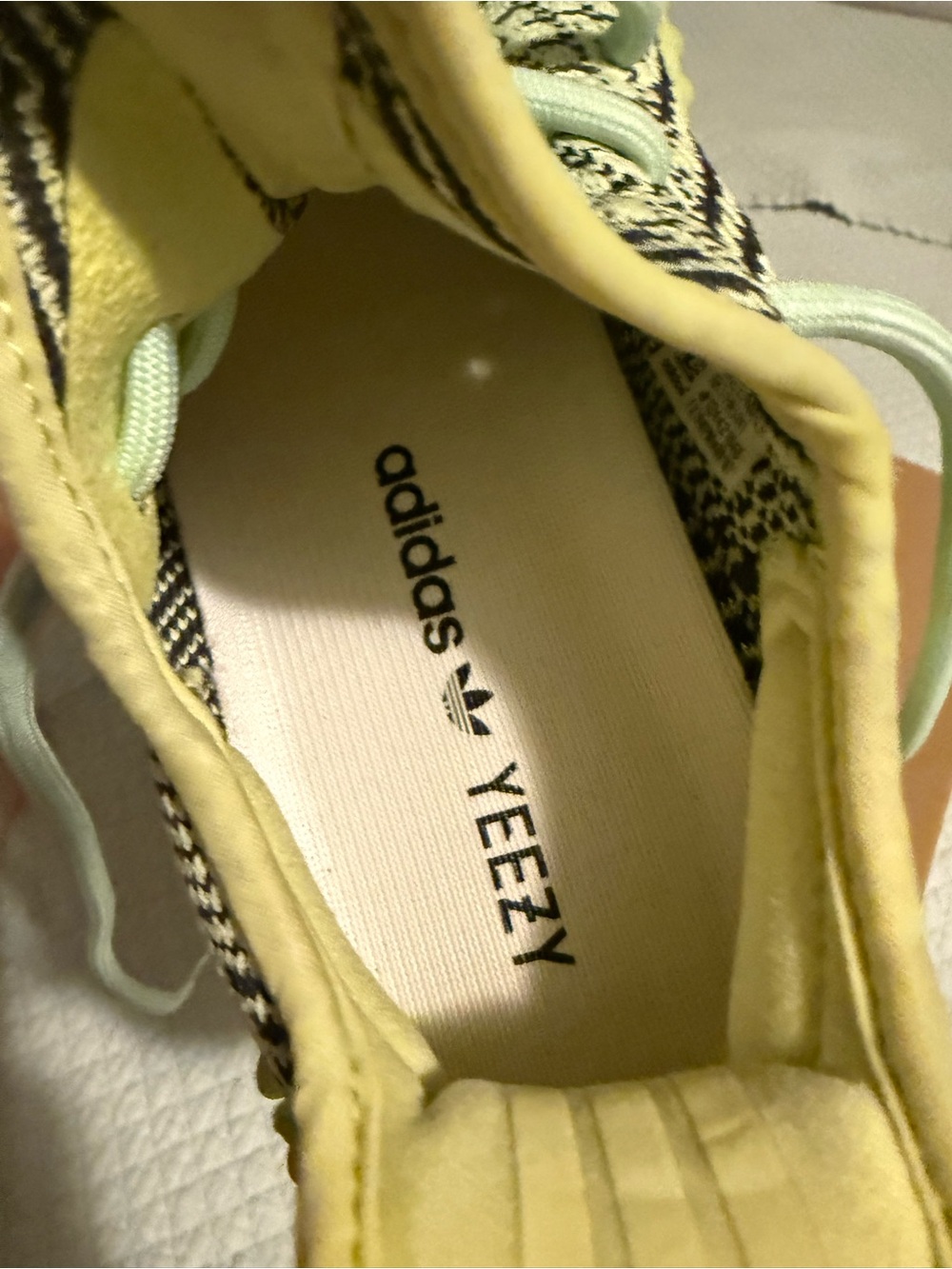 Yeezy Women's Yellow and Black Knit Low-Top Sneaker